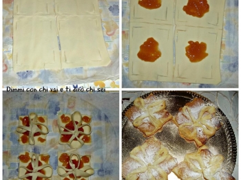 Fiocchetti di pasta sfoglia alla marmellata